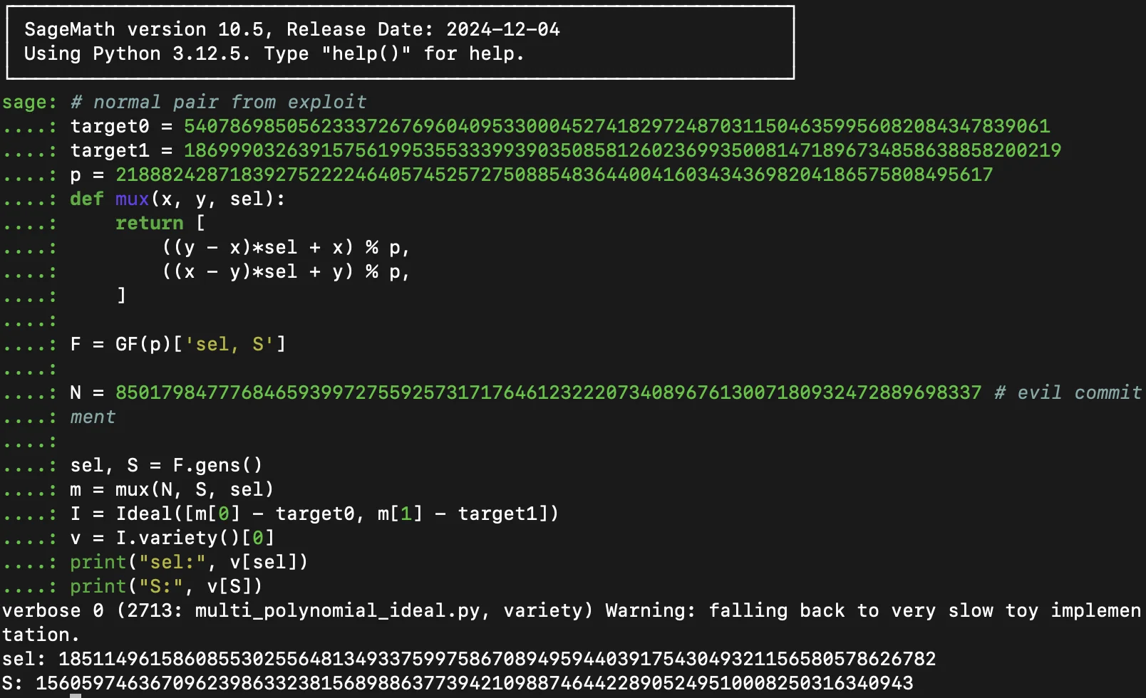 Sage Math ZK-Kit Proof Length 1