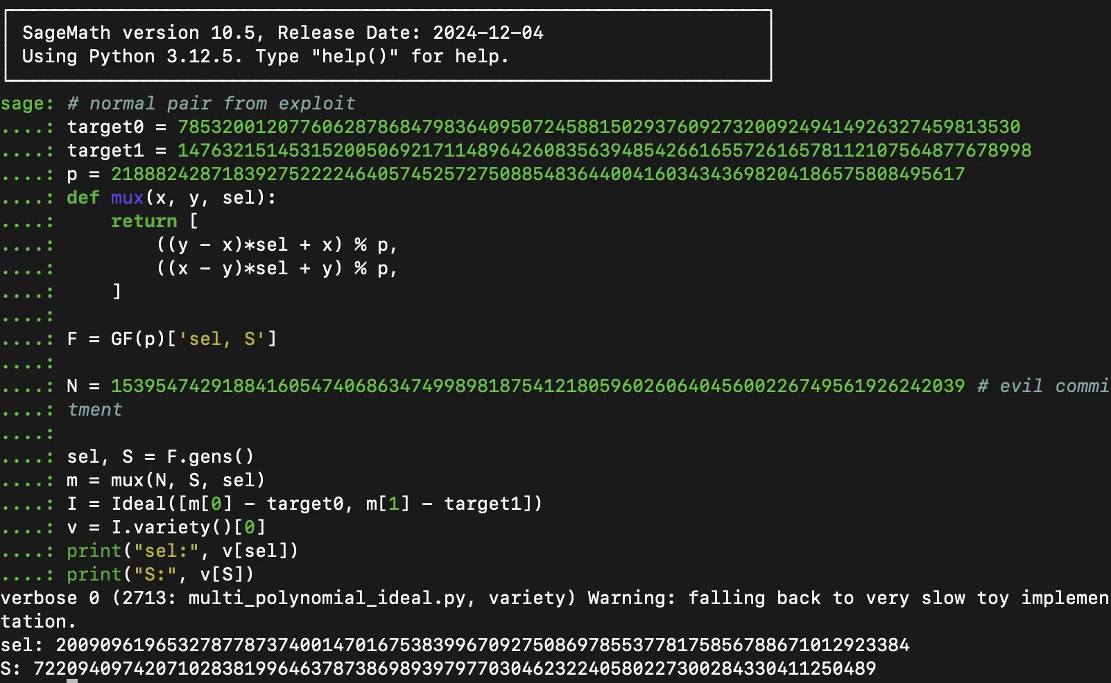 Sage Math ZK-Kit Proof Length 2